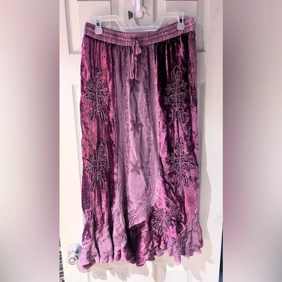 Again Traders Bohemian Embroidered Patchwork Maxi Skirt Size Large - Picture 2 of 4